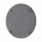 Eaton Crouse-Hinds series Condulet GRF blank cover, Feraloy iron alloy, Hot dip galvanized finish, Surface mount
