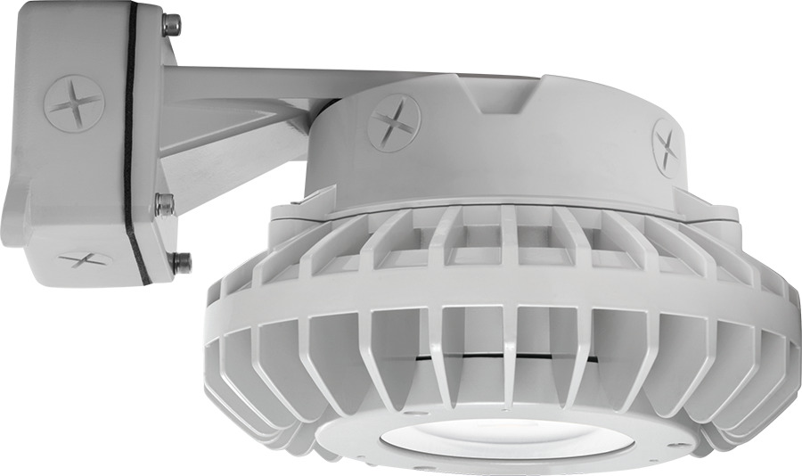 Hazardous, . LED 42W, 5000k, LED Wall bracket with, Clear Flat Lens Gray