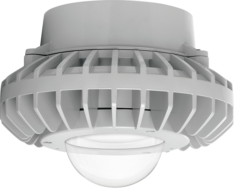 Hazardous, . LED 26W, 5000k, LED Pendant with, Clear Globe Gray