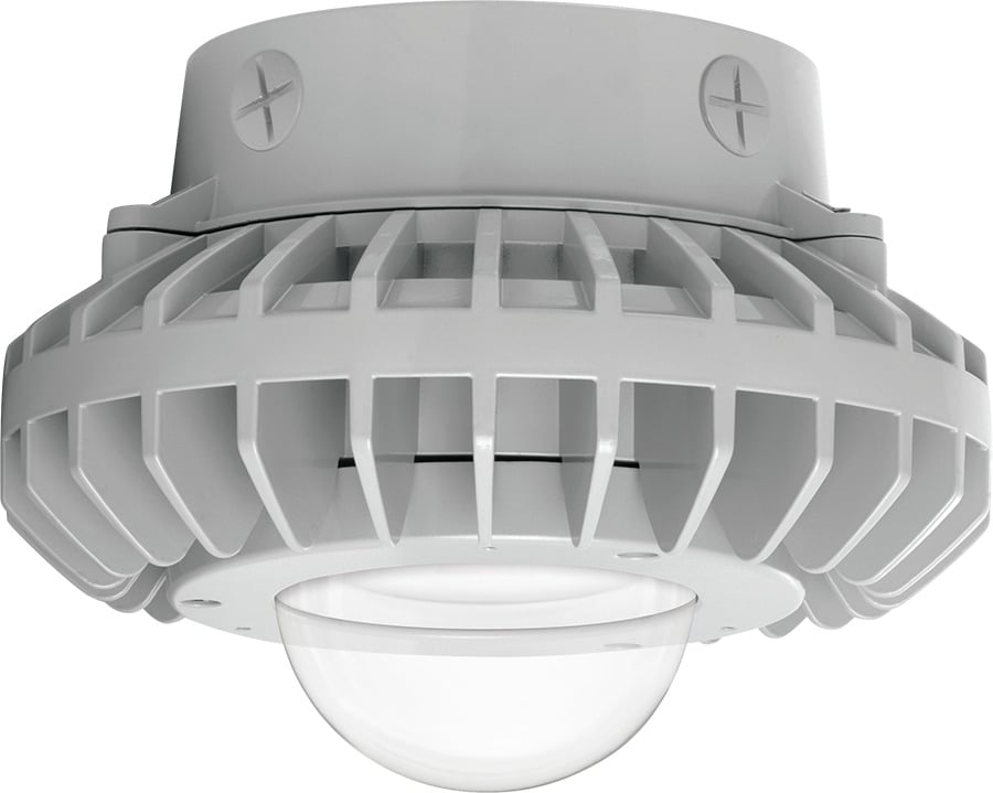 Hazardous, . LED 26W, 5000k, LED Ceiling with, Clear Globe Gray