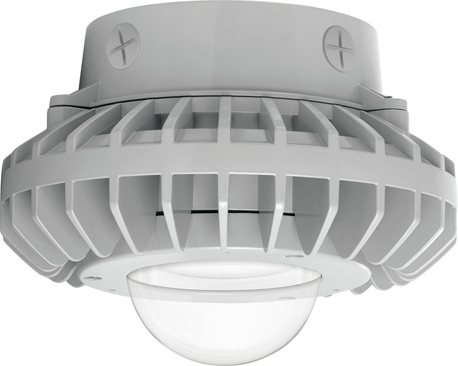 Hazardous, . LED 42W, 5000k, LED Ceiling with, Clear Globe Gray