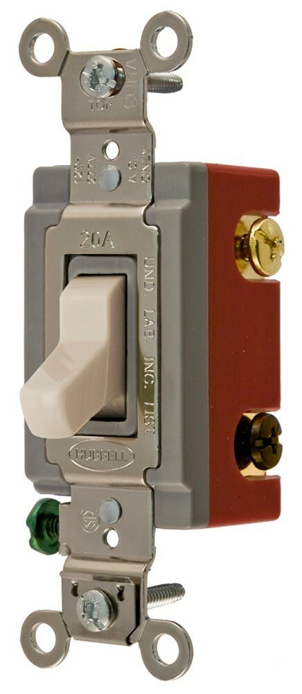 HBL1224LA 4-Way Extra Heavy Duty Industrial Grade AC Toggle Switch, 120 to 277 VAC, 20 A, 2 hp Power Rating