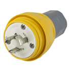 Watertight Twist-Lock Plug, 20A, 125/250V AC, 3-Pole, 3 Wire, Thermoplastic elastomer, NON-NEMA