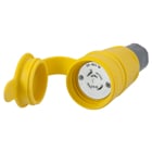Watertight Devices, Twist-Lock Connector, 20A, 3 Phase 480V AC, 3 Pole, 4 Wire, Thermoplastic elastomer, NEMA L16-20R, Yellow