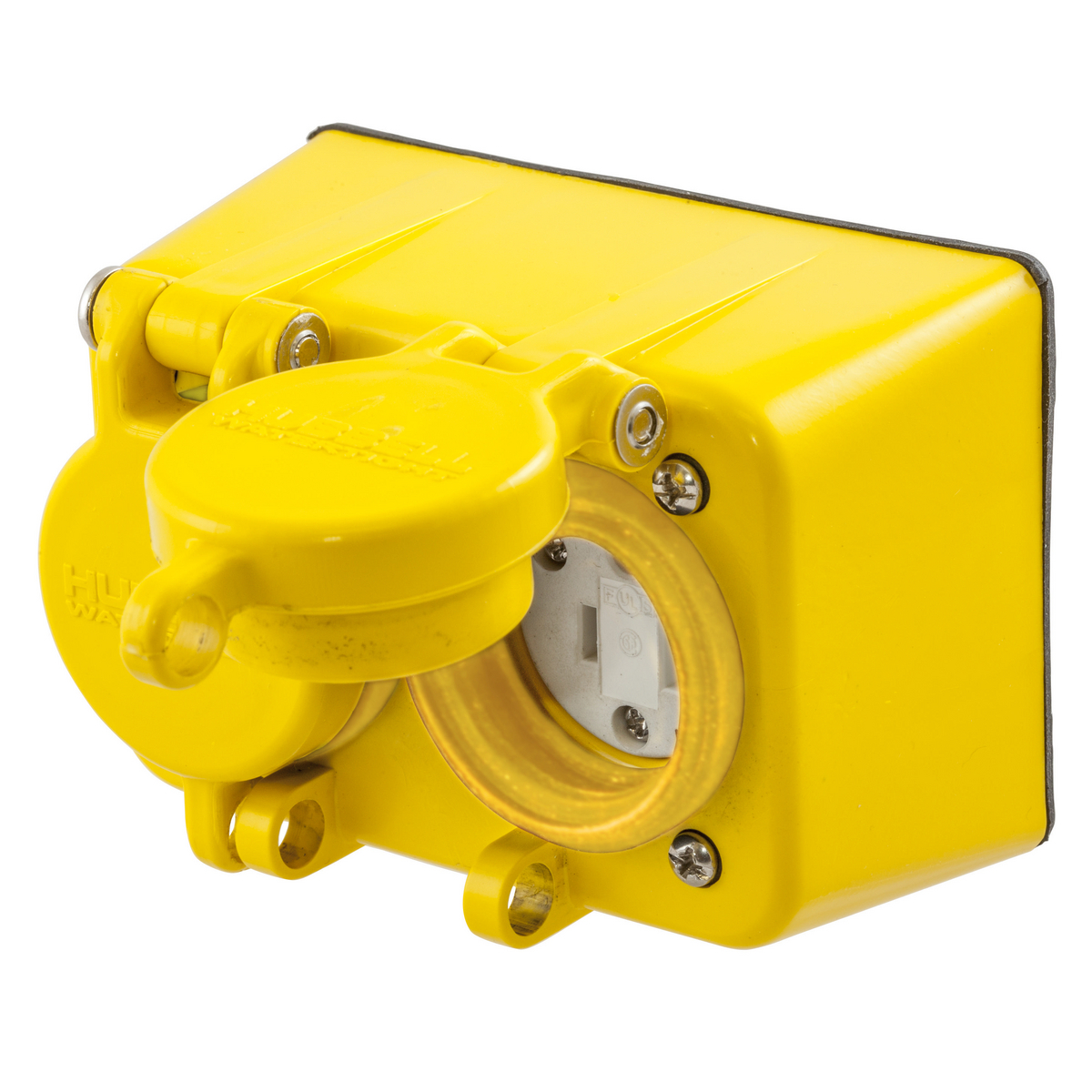 Watertight Series, Straight Blade DuplexReceptacle, 15A 125V, 2-Pole 3-Wire Grounding, NEMA 5-15R, Yellow