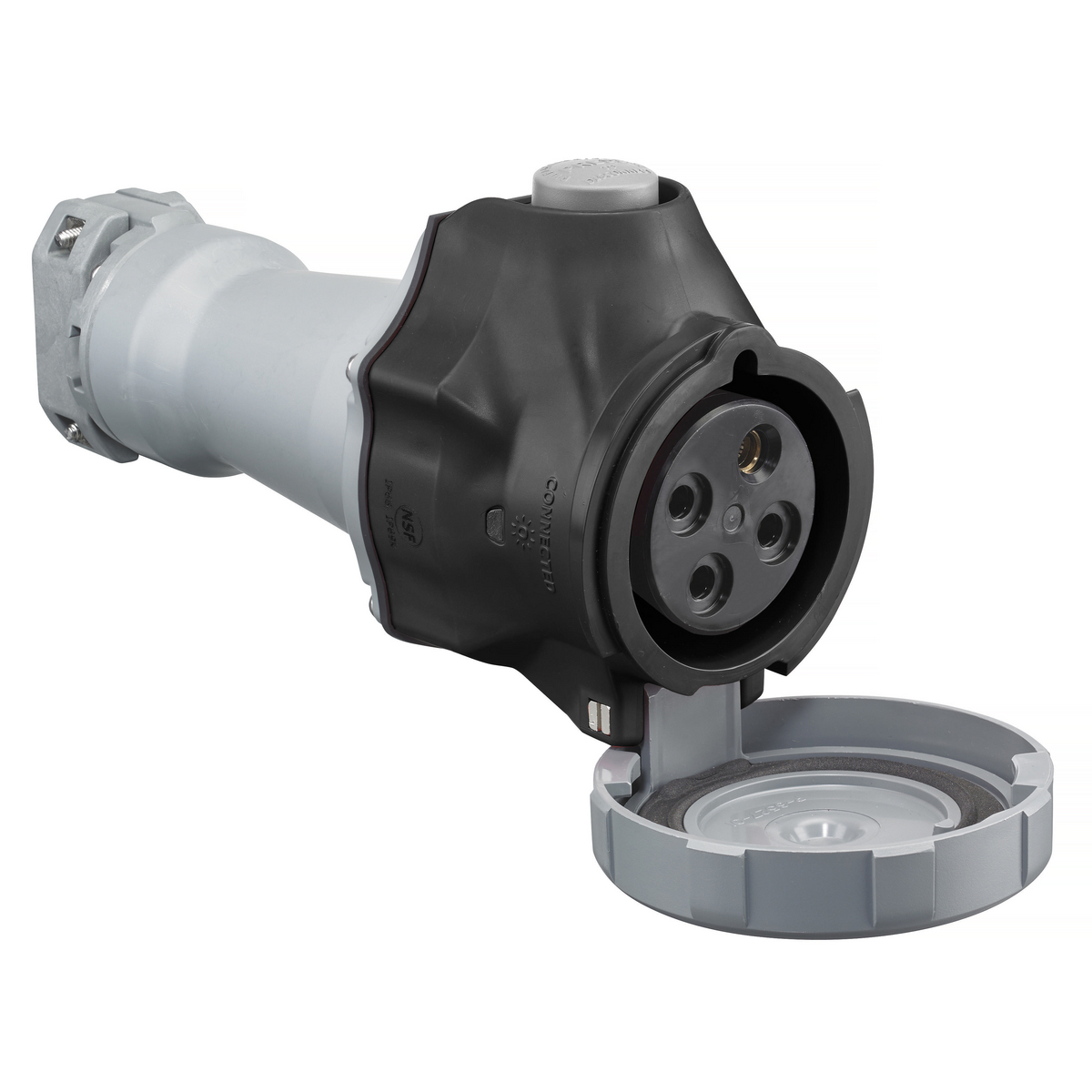 Heavy Duty Products, Pin and Sleeve Devices, Switched, IEC 309, Connector, 30A 600V, 3-Pole 4-Wire Grounding, NEMA 4X/IP67, Watertight