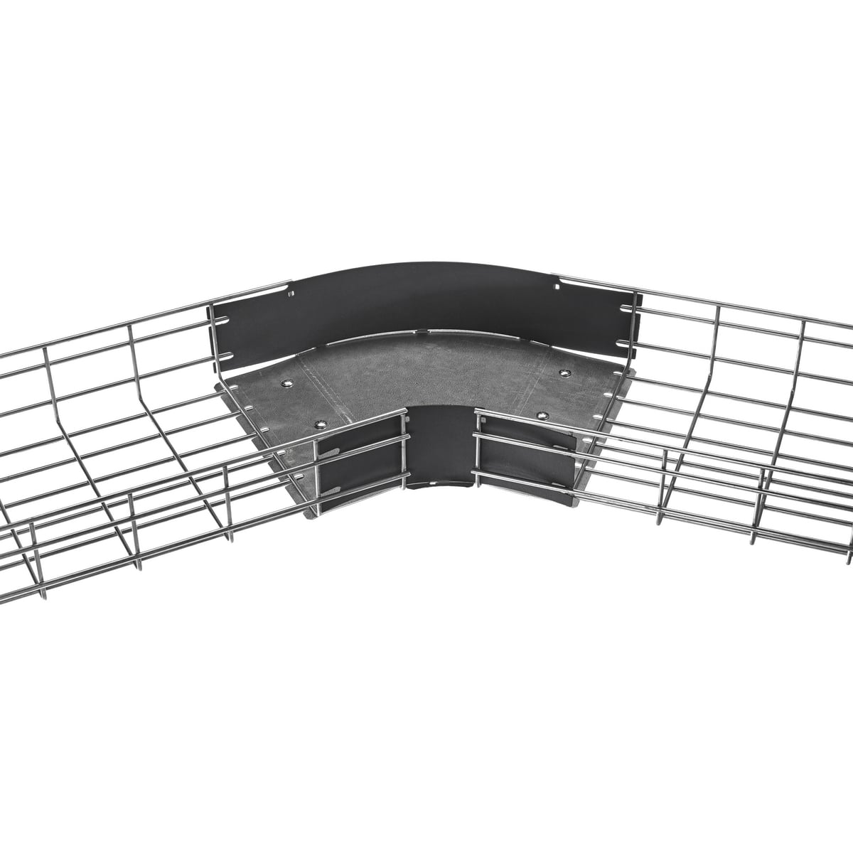 Wire Basket Tray, Preformed Radius, 45 Degree, 4" High X 6" Wide, Pre-Galvanized