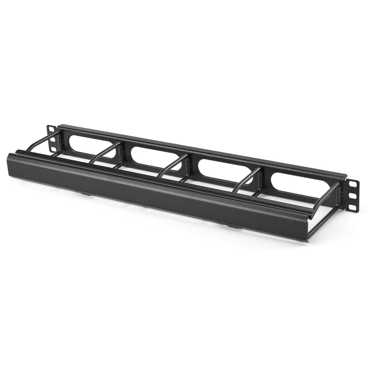 Horizontal Cable Management, M-Series,1-Unit, 7" Extension, With Cover, Black