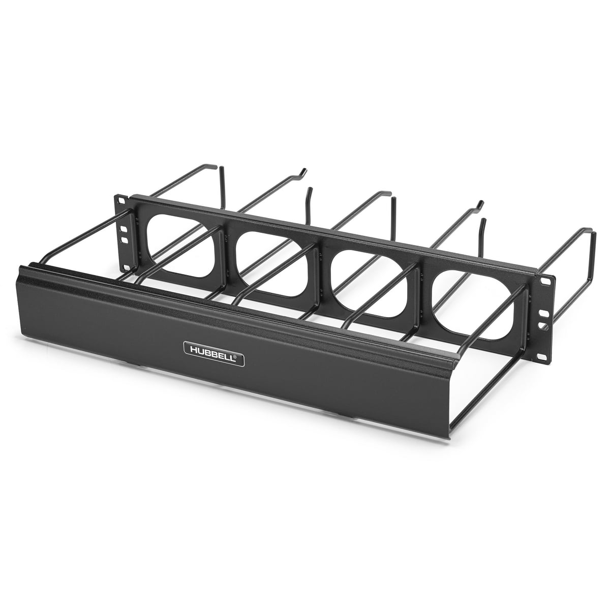 Horizontal Cable Management, M-Series,2-Unit, 7" Extension, RR, With Cover, Black