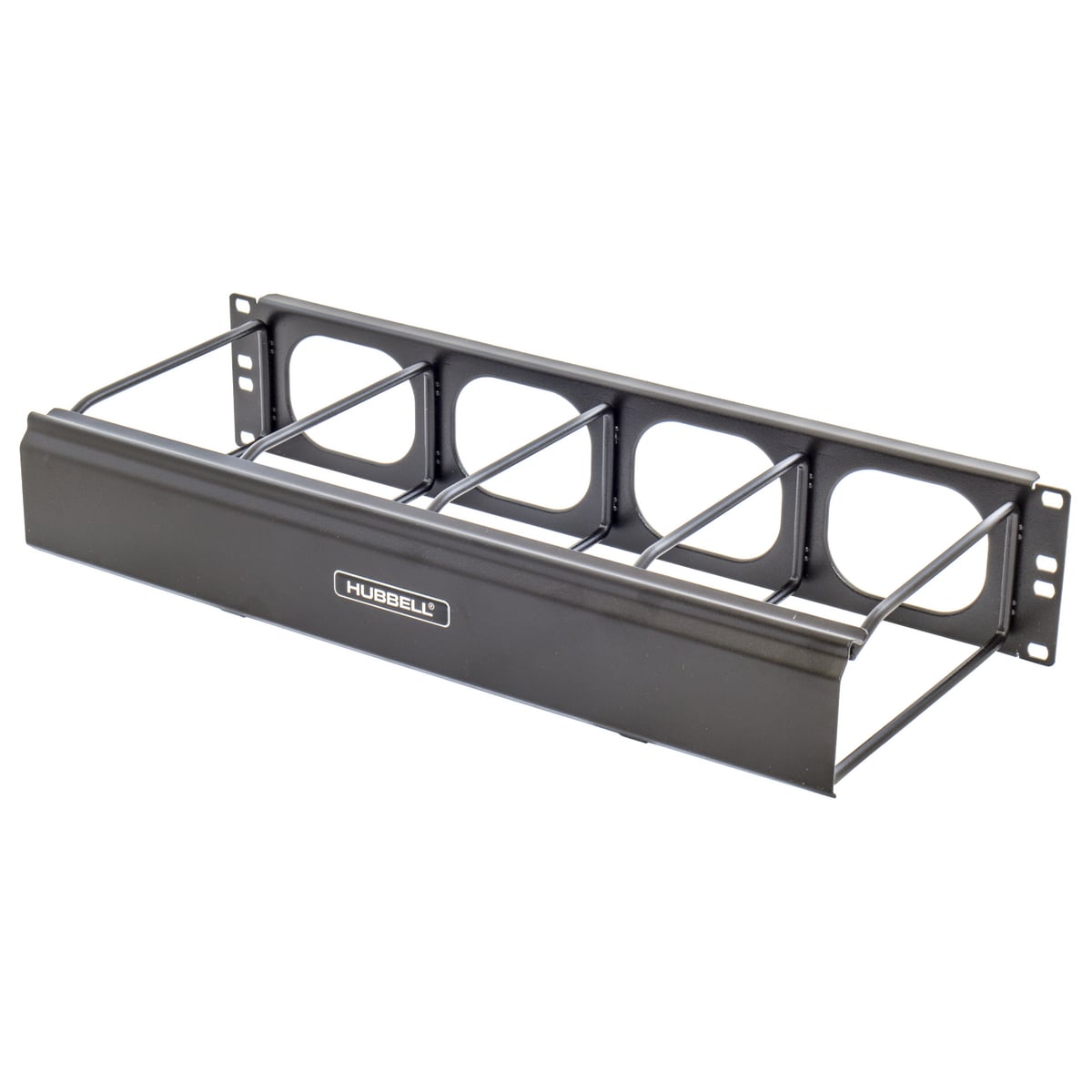 Horizontal Cable Management, M-Series,2-Unit, 7" Extension, With Cover, Black