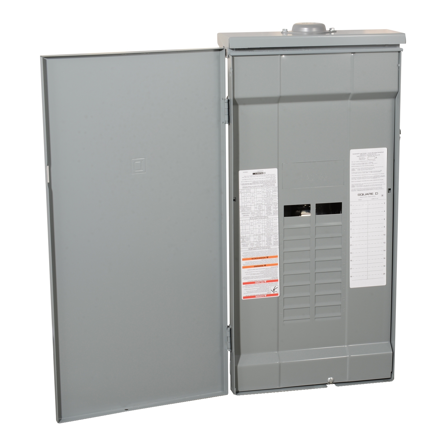 HOM2040L225PRB Homeline Load center, Homeline, 1 phase, 20 spaces, 40 circuits, 225A convertible main lugs, PoN, NEMA3R