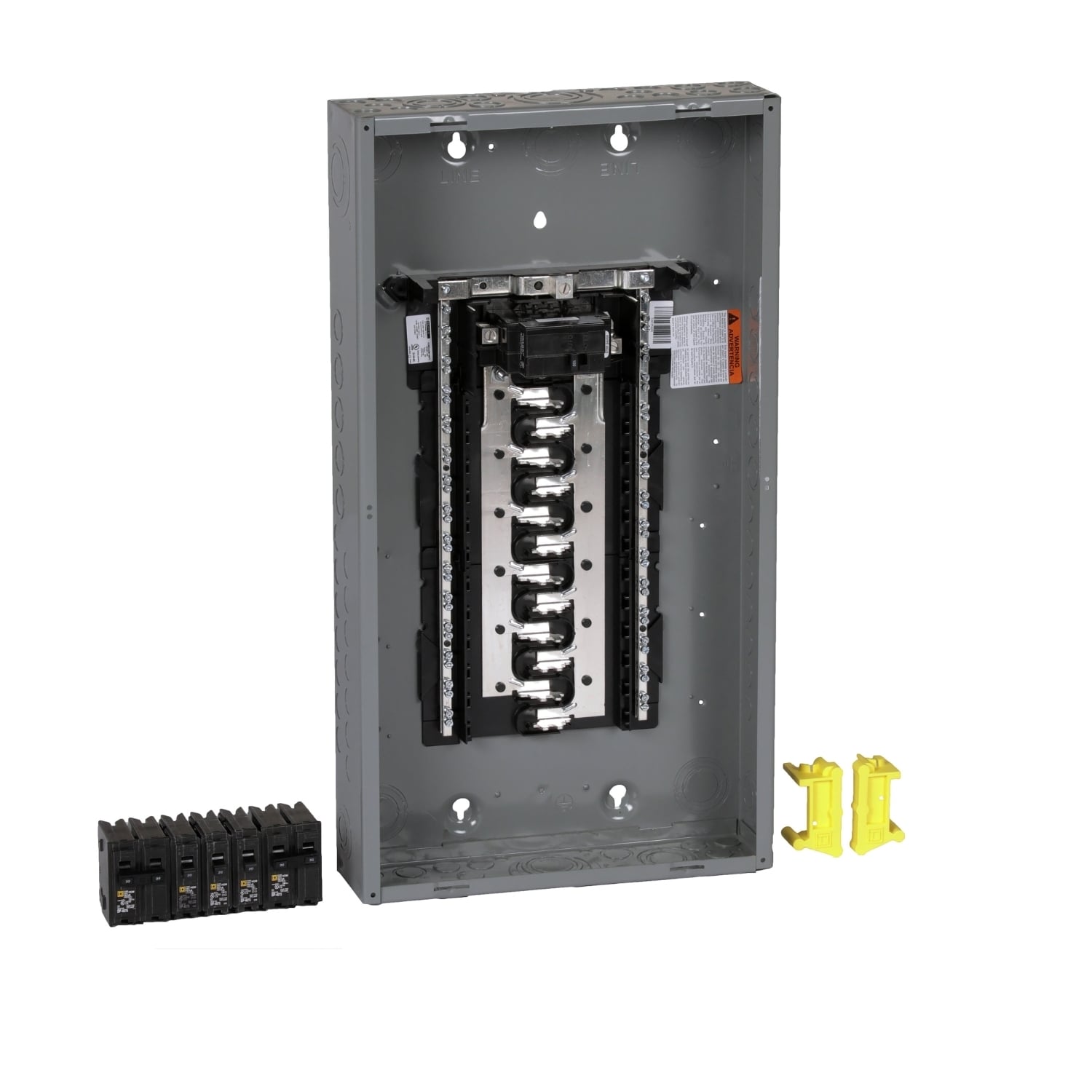 HOM2448M100PCVP Homeline Load center, Homeline, 1 phase, 24 spaces, 48 circuits, 100A convertible main breaker, PoN, NEMA1, value pack