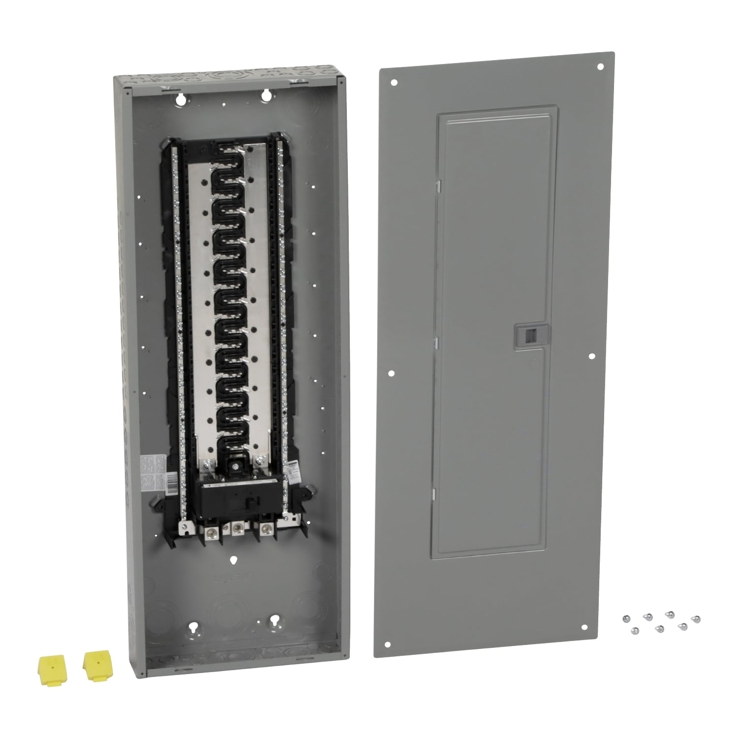 HOM4284M200PC Homeline Load center, Homeline, 1 phase, 42 spaces, 84 circuits, 200A convertible main breaker, PoN, NEMA1, combo cover