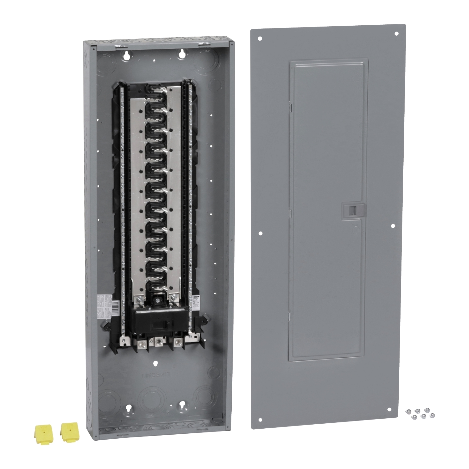 HOM4284M225PC Homeline Load center, Homeline, 1 phase, 42 spaces, 84 circuits, 225A convertible main breaker, PoN, NEMA1, combo cover