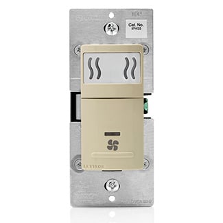 5A-120VAC. 1/6 Hp Fan Load. Humidity Sensor Fan Controller. Single Pole. Screw Terminals For Wiring. Wallplate Not Included. Wire Nuts Not Included - Ivory