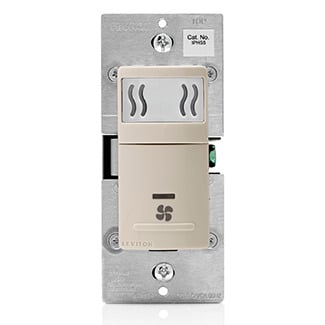 5A-120VAC. 1/6 Hp Fan Load. Humidity Sensor Fan Controller. Single Pole. Screw Terminals For Wiring. Wallplate Not Included. Wire Nuts Not Included - Light Almond