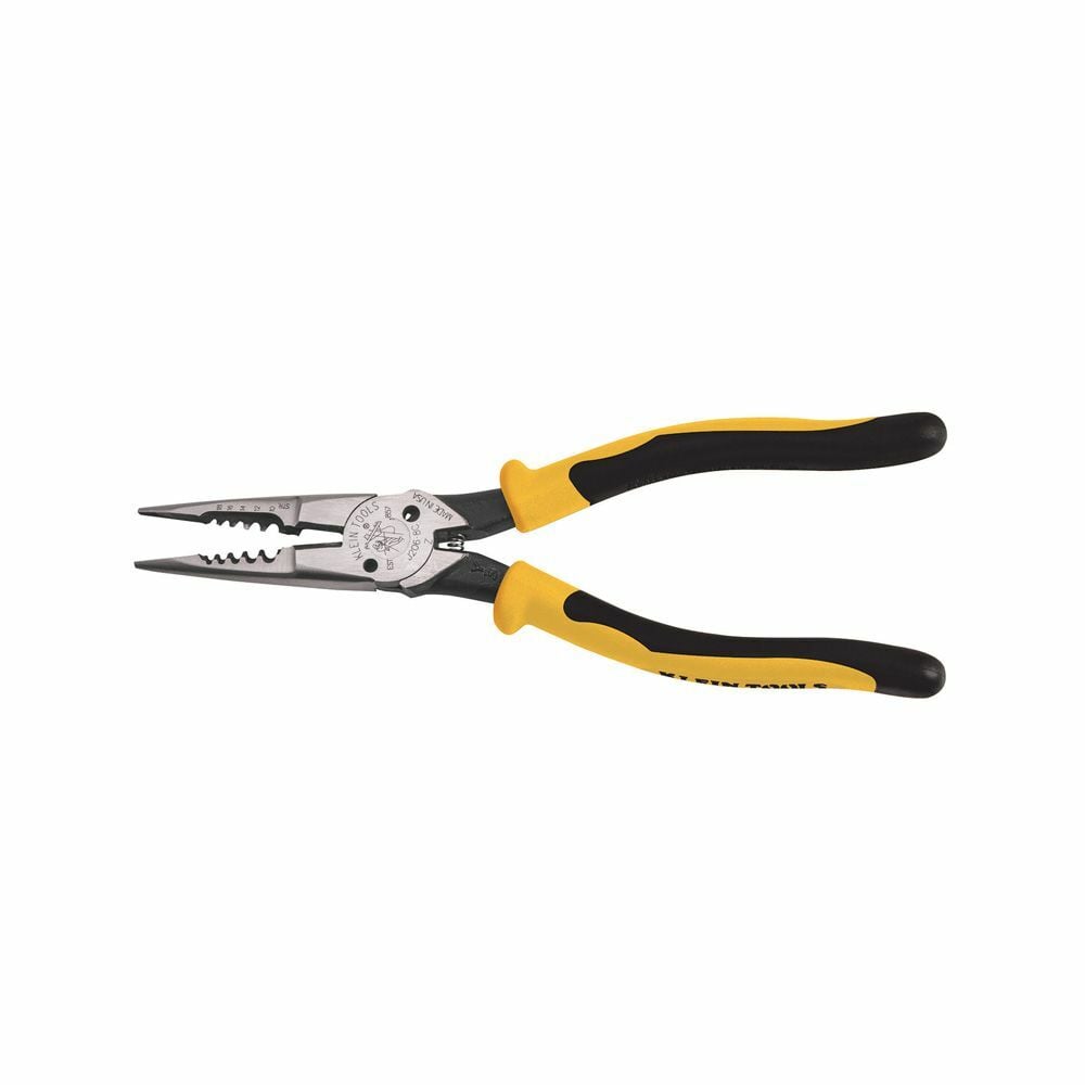 Pliers, All-Purpose Needle Nose, Spring Loaded, Cuts, Strips, 8.5-Inch, Combination Pliers Strip and cut 8-16 AWG solid and 10-18 AWG stranded wire