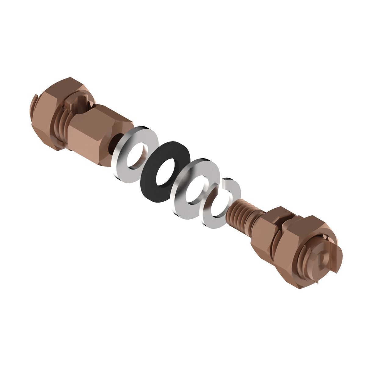 Mechanical Bulkhead Ground Connector Kit; Accommodates: #8 - #2 AWG Stranded, #10 - #1 AWG Solid Copper; Nut Torque: 275 in-lbs