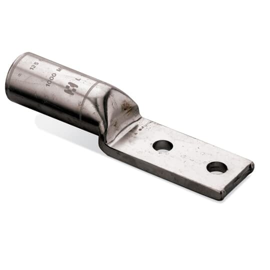 Tin Plated Copper Two-Hole Straight NEMA Lugs. wire size 250 kcmil CU.  Installing Dies 60, 166, 11/16, 16.  Length 5-7/16 inch.  Pad 1-1/8 inch wide x 3-1/16 inch long x 5/62 inch thick.  (2) 9/16 inch holes on 1-3/4 inch center.  Barrel 1-11/16 inch.  CSA.  UL Listed.