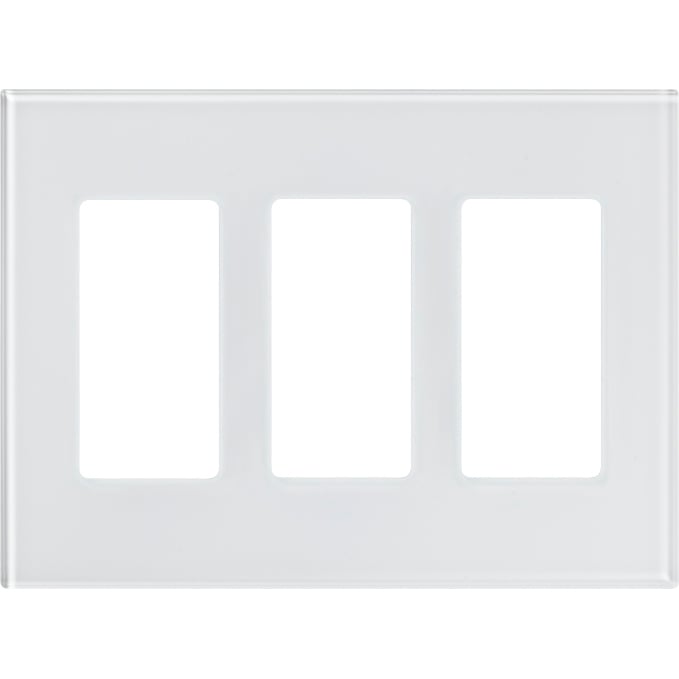 see Touch Architectural Style, Designer glass wallplate 3-gang in clear glass