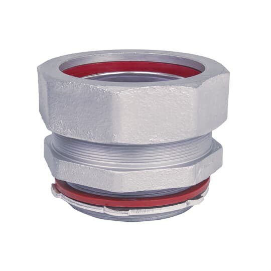 Liquidtight Conduit Fitting, Straight, Insulated, Trade Size 3 Inch, Malleable Iron