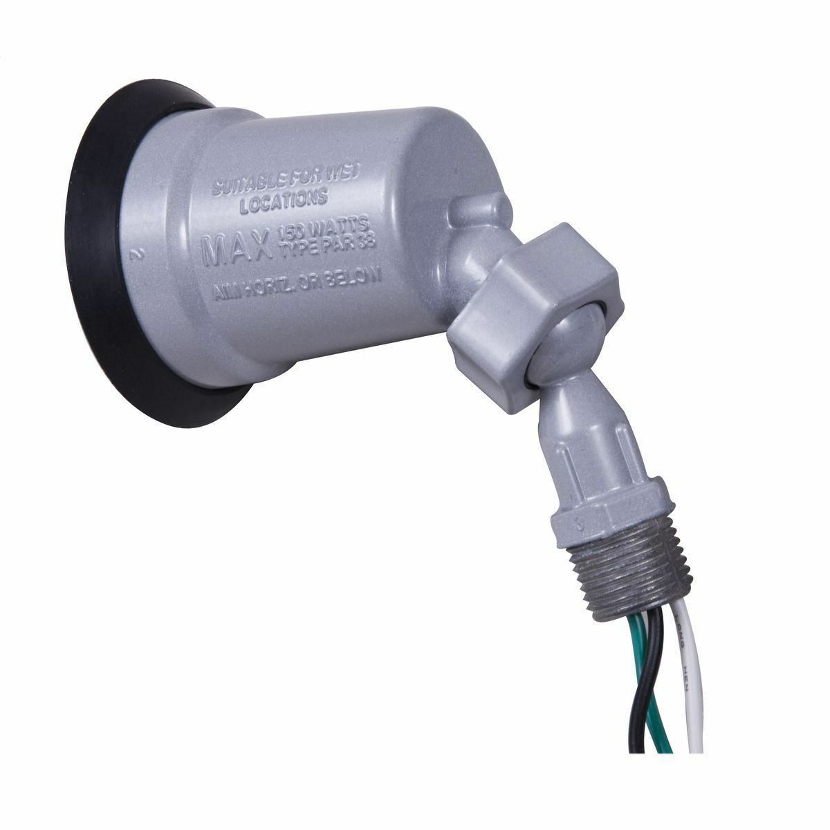 Traditional Swivel Gray Lampholders, 75-150 Watt Par 38 Lamps / CFL Compatible