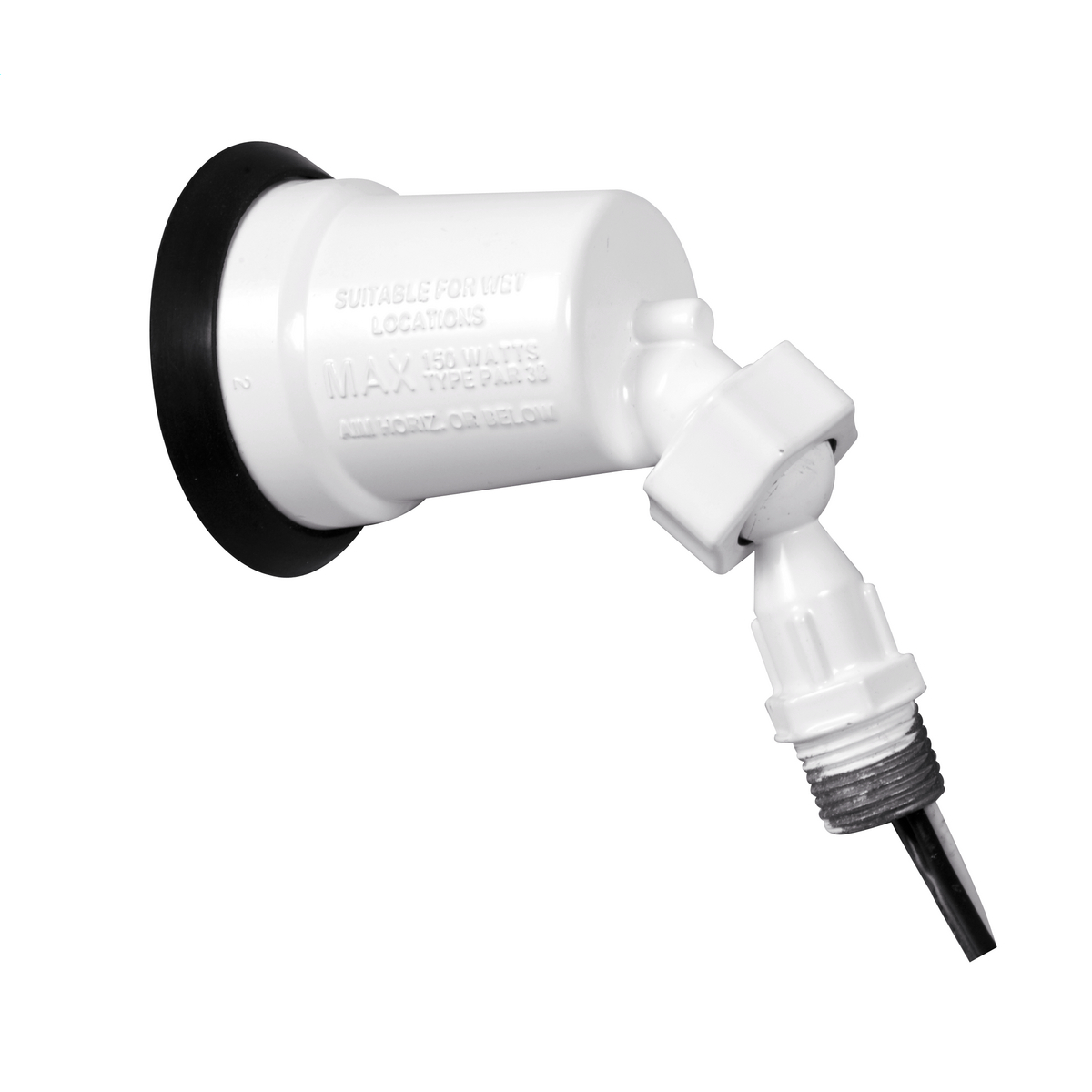 Traditional Swivel White Lampholders, 75-150 Watt Par 38 Lamps / CFL Compatible