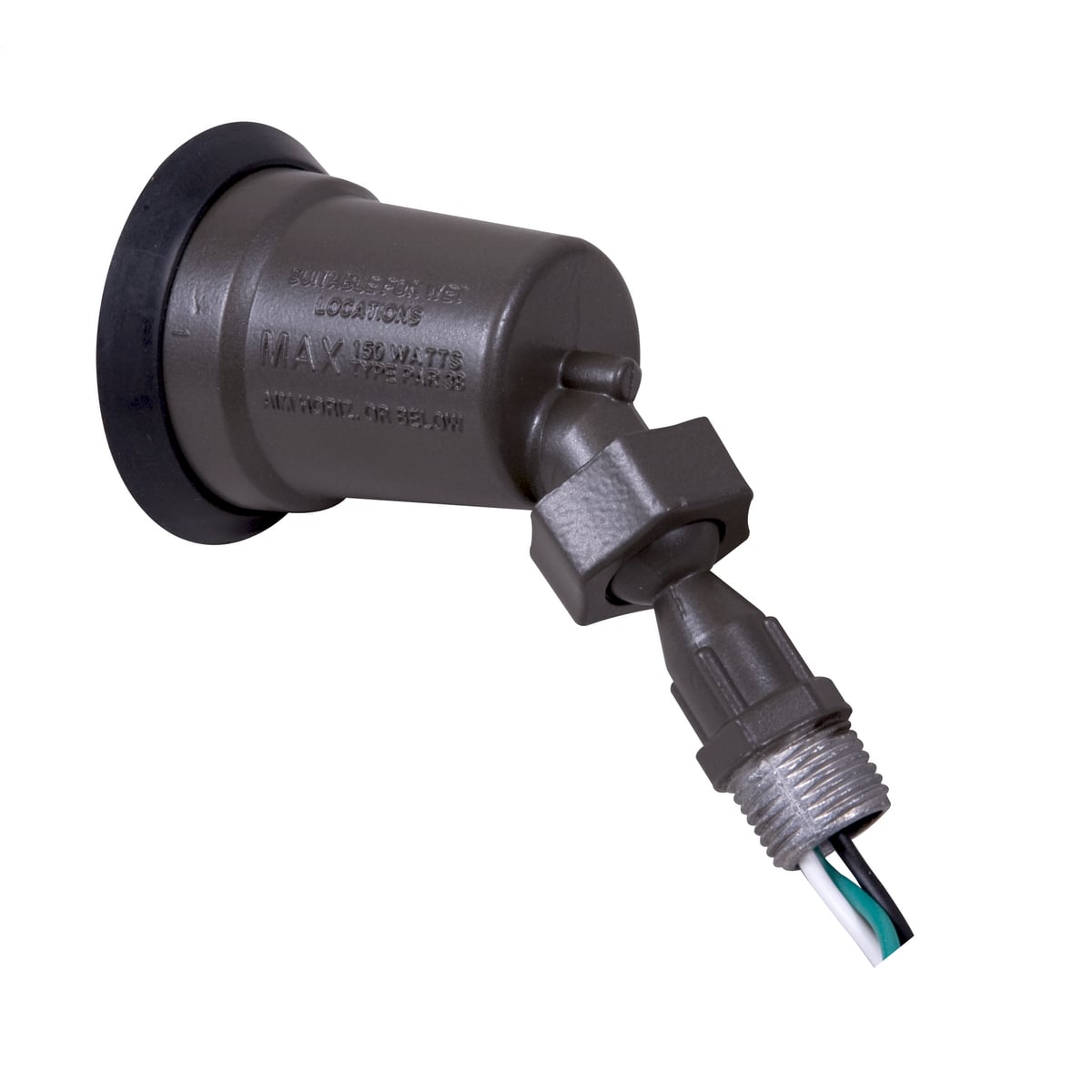 Weatherproof Swivel Lampholder, Traditional or CFL, Use Par 38 Bulb, Bronze