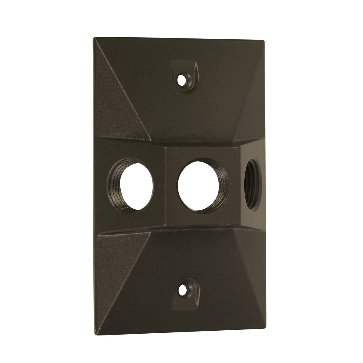 Rectangular 1/2 in. 3-Hole Lampholder Weatherproof Cover - Bronze