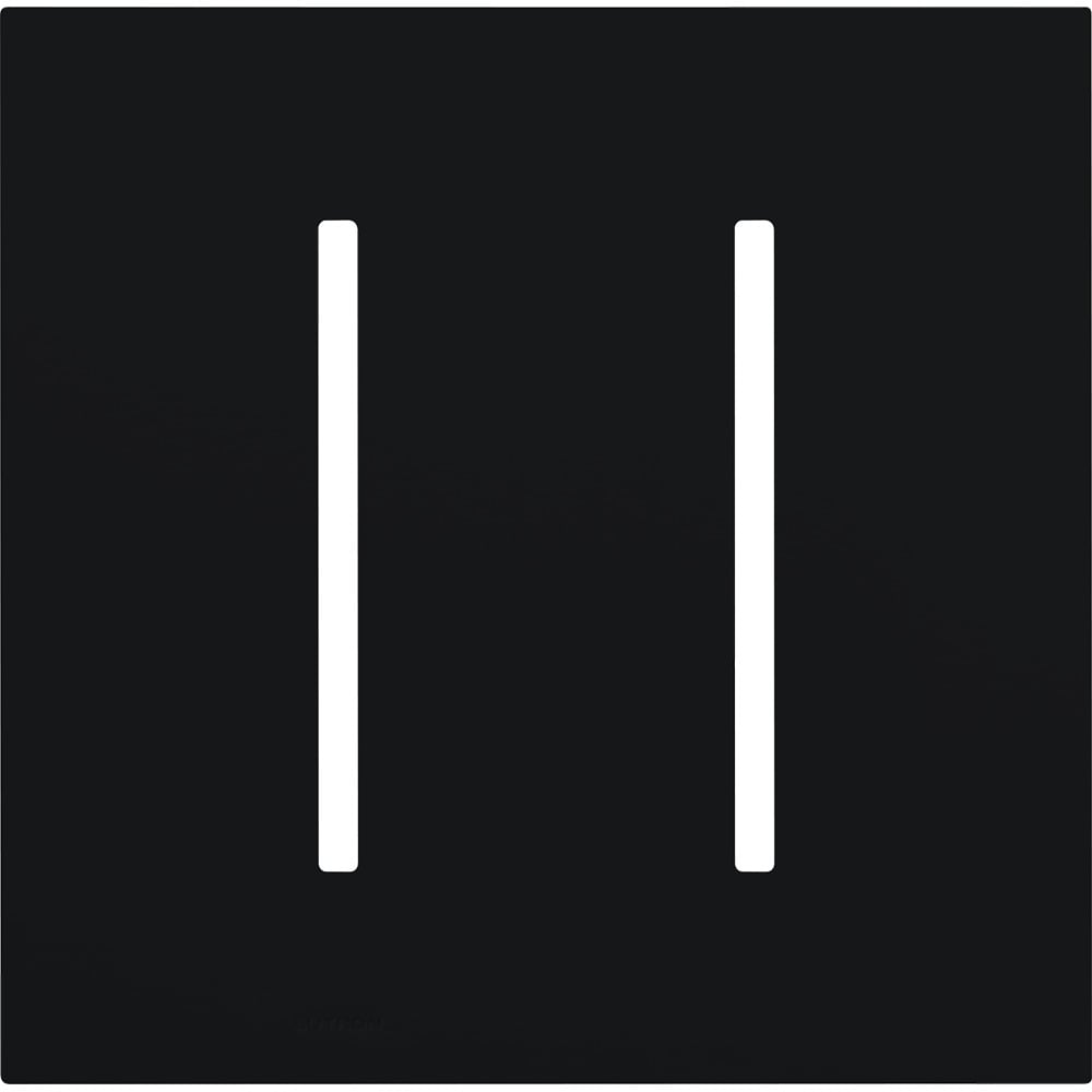 Multigang Wallplate for GRAFIK T Controls, Two-gang for 2 dimmers, switches, or wallstations in black