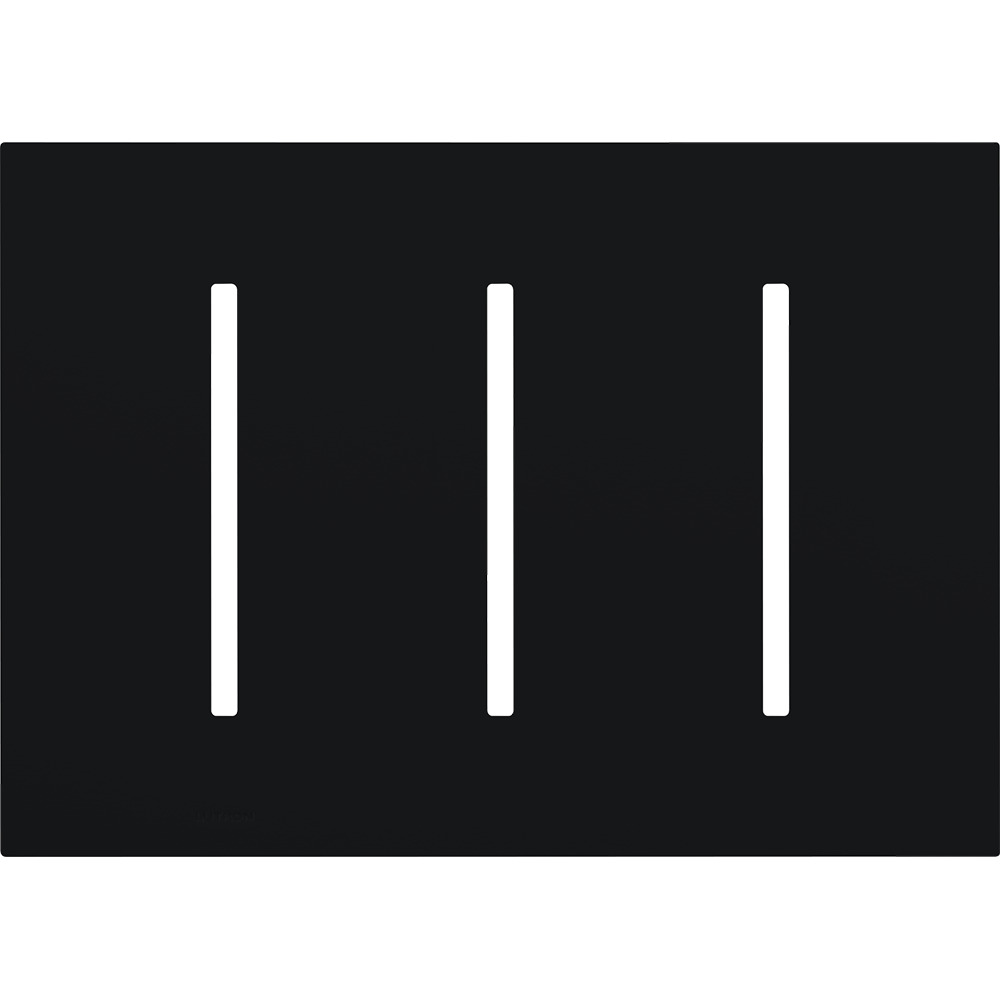 Multigang Wallplate for GRAFIK T Controls, Three-gang for 3 dimmers, switches, or wallstations in black