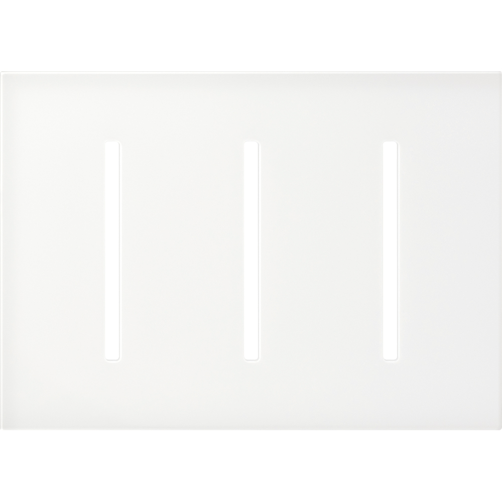 Multigang Wallplate for GRAFIK T Controls, Three-gang for 3 dimmers, switches, or wallstations in clear white glass