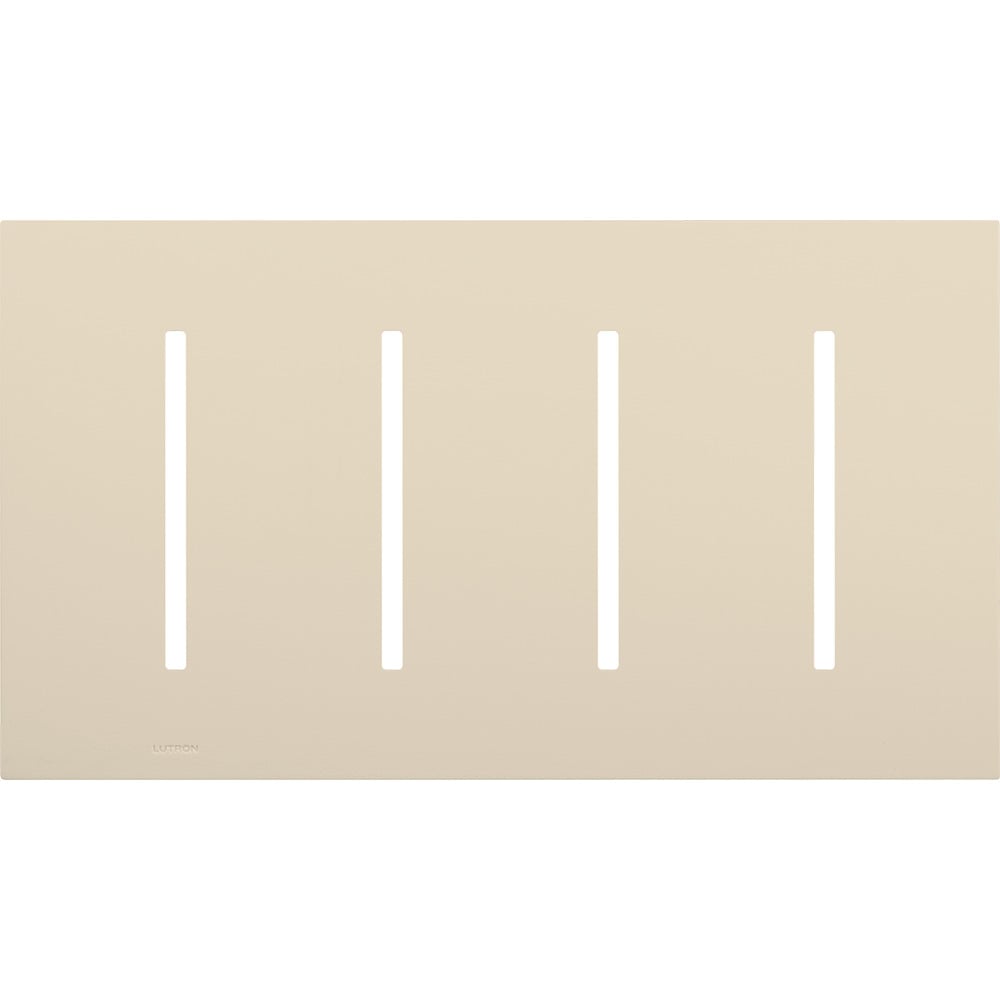 Multigang Wallplate for GRAFIK T Controls, Four-gang for 4 dimmers, switches, or wallstations in light almond