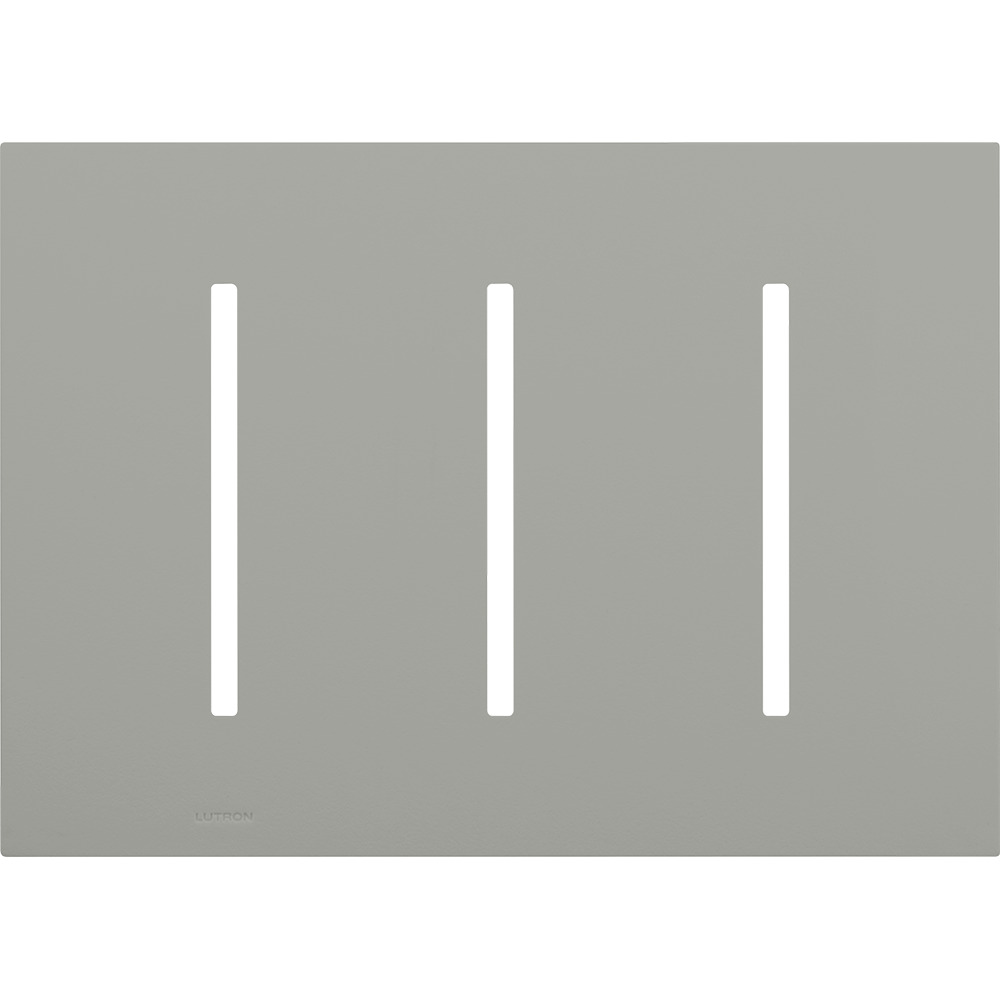 Multigang Wallplate for GRAFIK T Controls, Three-gang for 3 dimmers, switches, or wallstations in gray