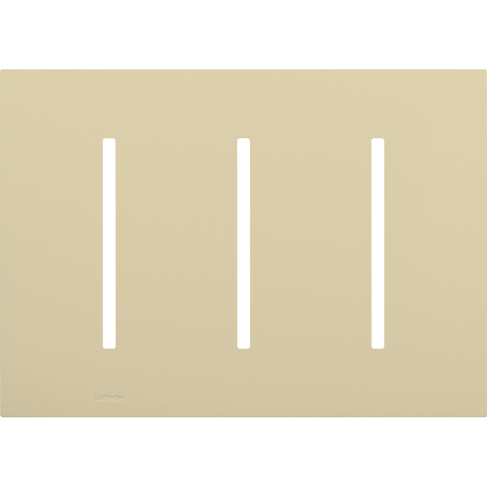 Multigang Wallplate for GRAFIK T Controls, Three-gang for 3 dimmers, switches, or wallstations in ivory