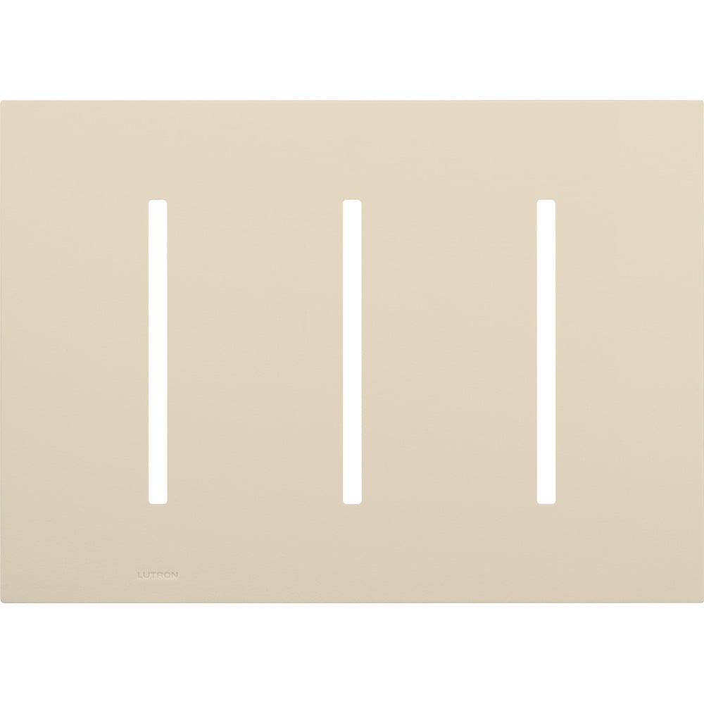 Multigang Wallplate for GRAFIK T Controls, Three-gang for 3 dimmers, switches, or wallstations in light almond