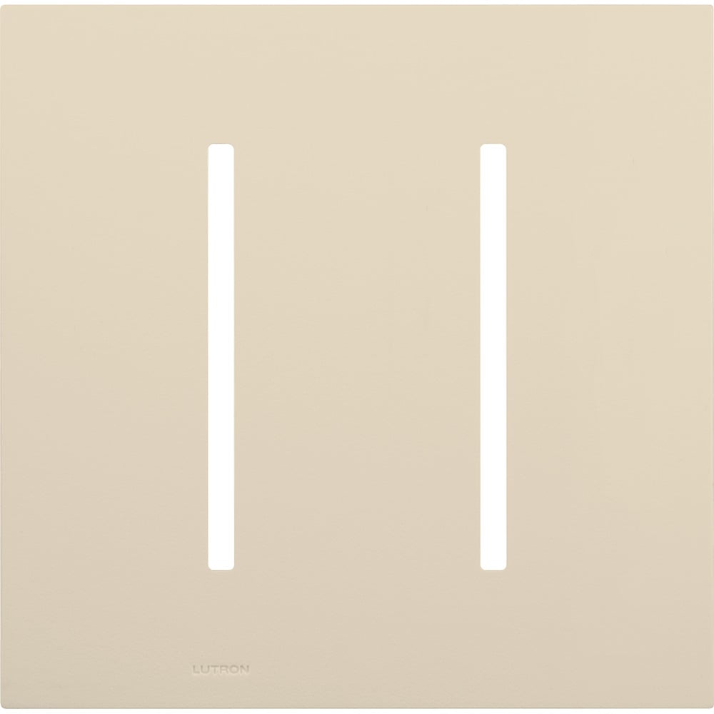 Multigang Wallplate for GRAFIK T Controls, Two-gang for 2 dimmers, switches, or wallstations in light almond