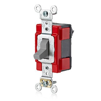 M1223-GY Lev-Lok 3-Way Large Toggle Switch, 120/277 V AC, 20 A, 800 W, 1000 VA Power Rating