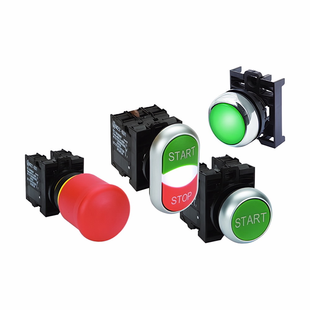 Eaton M22 modular pushbutton, Modular Pushbutton, Maintained, M22, 22.5 mm, Illuminated, Metal, NEMA 4x, 13, IP67, IP69K (IP66 key-release)