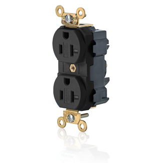 Modular Duplex Receptacle Narrow Body Design, Fed Spec Grade, 2-Pole 3-Wire, Nema 5-20R, 20A-125V, Commercial Spec Grade. Culus/nom Req. - Black.