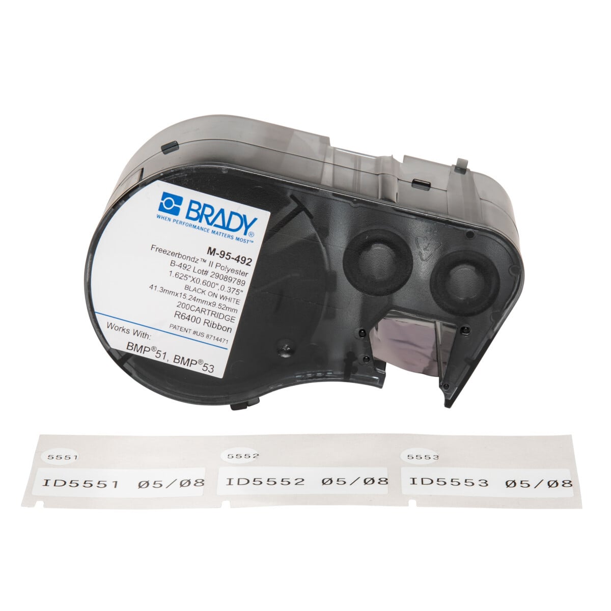 Lbl Polyester .6x1.625x.375Dia 200/RL