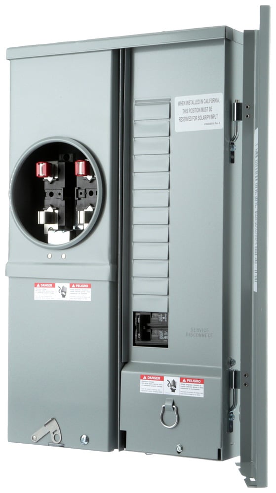 MC1224B1125ESC Meter Load Center Combination, 12 Spaces, 24 Circuits, 125 Amp 4 Jaw, OH, UG, Ringed, Surface, EU
