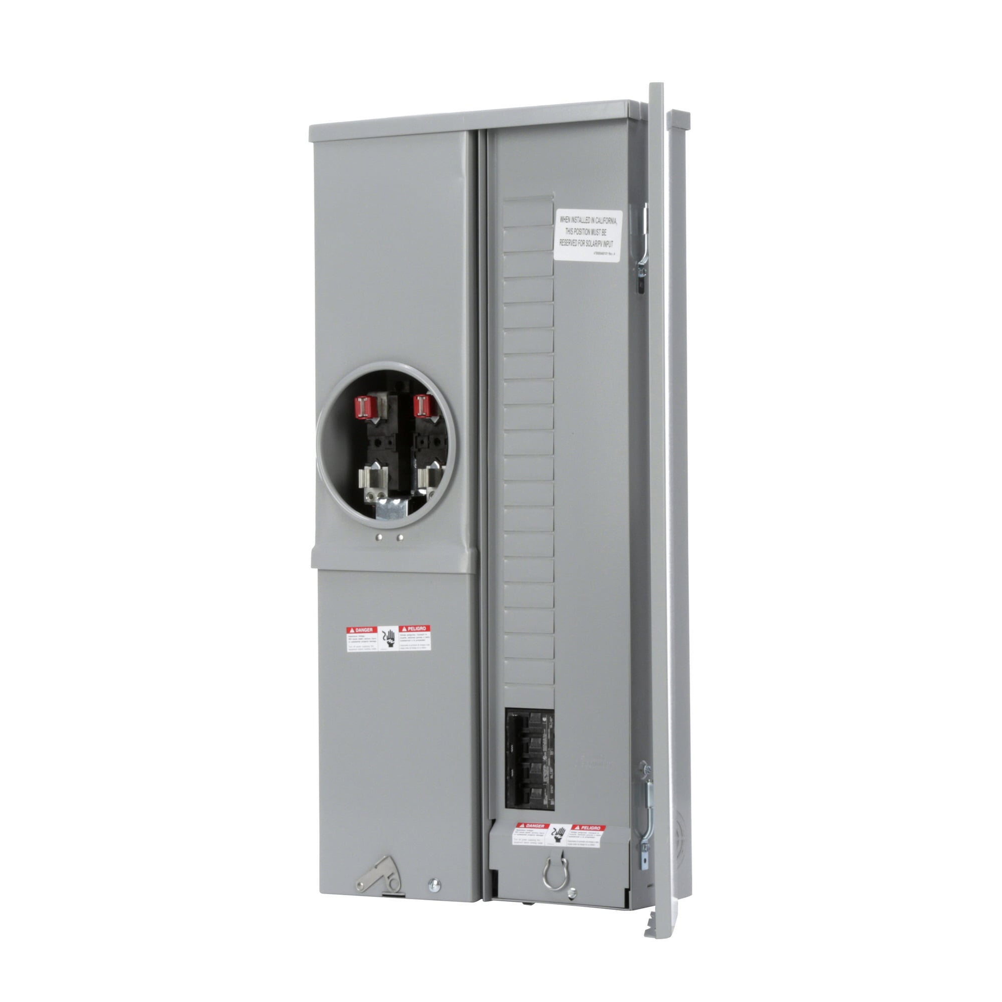 MC2040B1200ESC Low Voltage Meter Load Center Combo, 200 Amp, 1 Phase, Ringed, 4 Jaw, OH, UG, 120V, Surface, 20 Spaces, max 40 Circuits