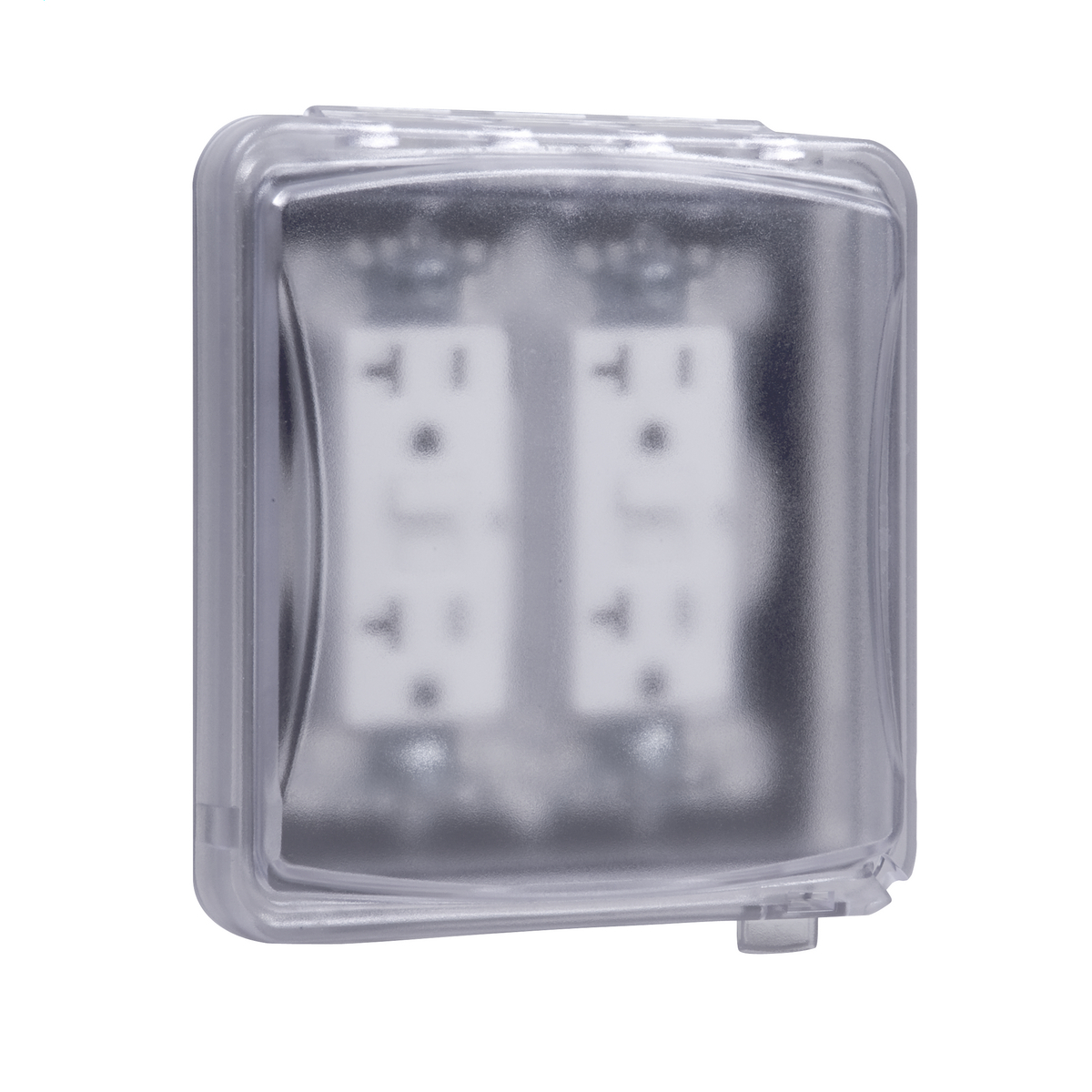 Two Gang Clear Flat Covers, 2-Gang 55-in-1