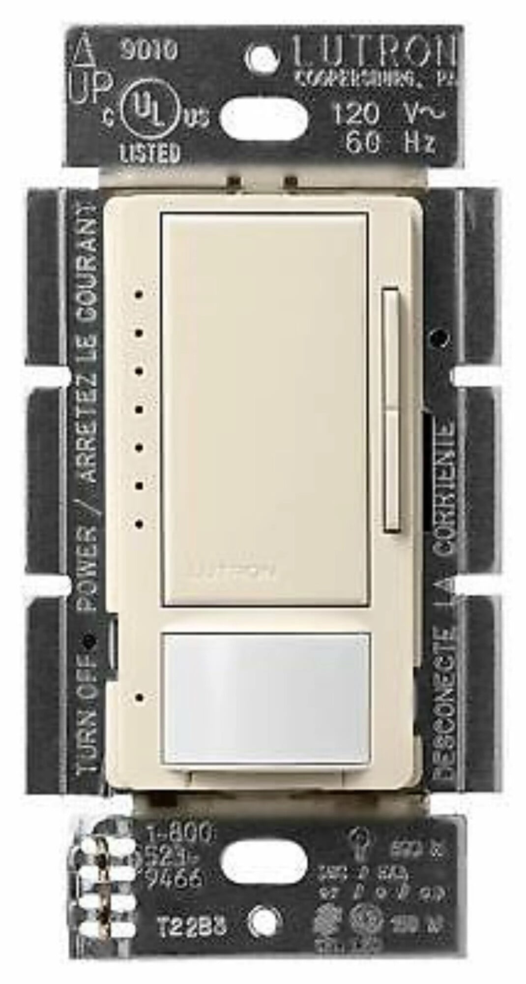 Maestro Dual Technology (Dual Tech) occupancy sensor switch, neutral connection required applies exclusive XCT Technology for minor and fine motion detection in light almond