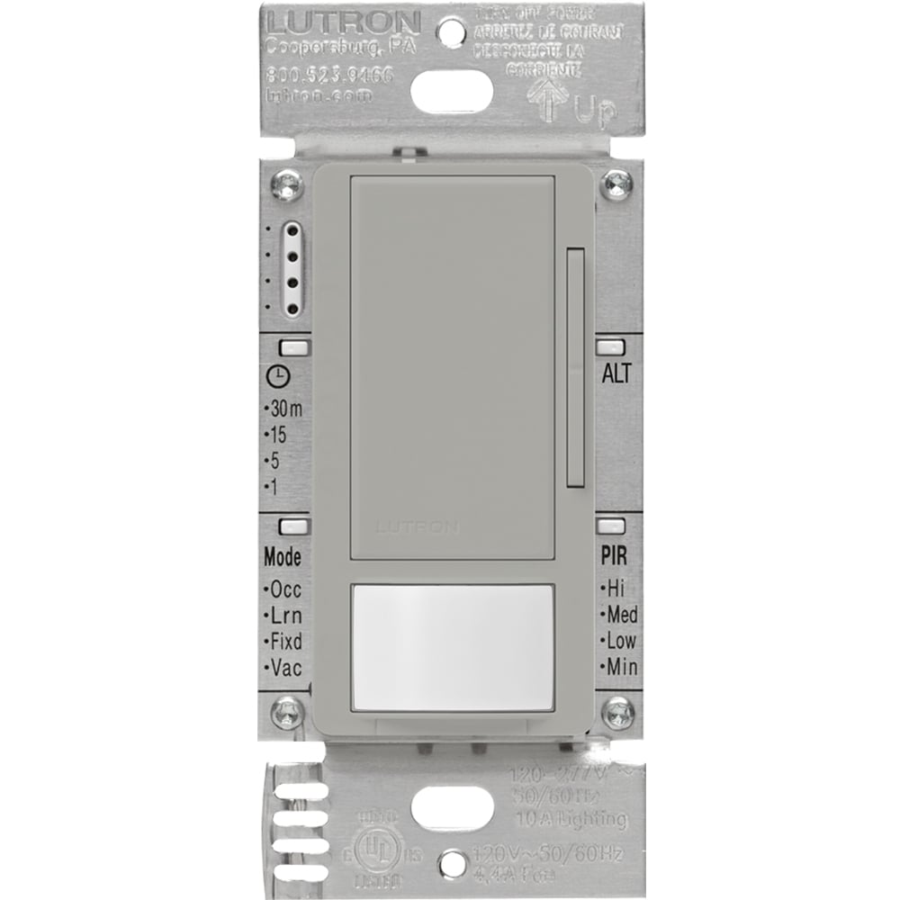 Maestro 0-10V dimmer occupancy/vacancy sensor, passive infrared, 8A fluorescent ballast or LED driver, 120-277V, in gray