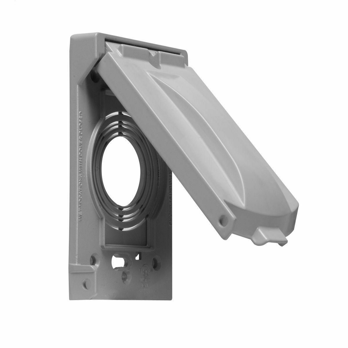 One Gang Gray Universal Metal Flip Covers, Vertical/Horizontal 14-in-1