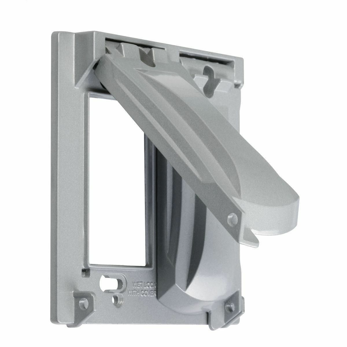 Two Gang Gray Universal Metal Flip Covers, 25-in-1