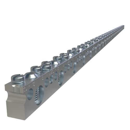 Aluminum Neutral Bar, Dual Rated, Large Conductor Range 1/0-14, Small Range 6-14, 31 Large Ports, 92 Small Ports, UL, CSA