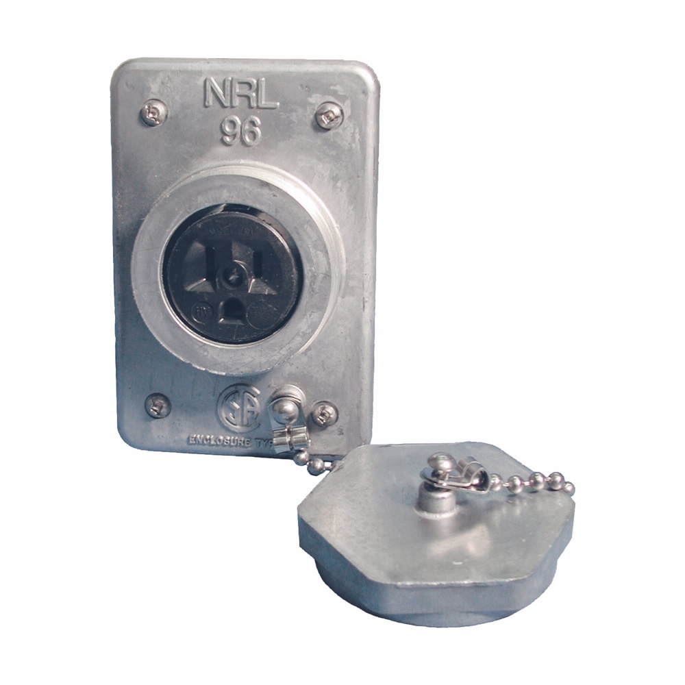 Eaton Crouse-Hinds series Pauluhn NRL 96 receptacle, 15A, Die cast aluminum, 5-15R, Single-gang, 125 Vac